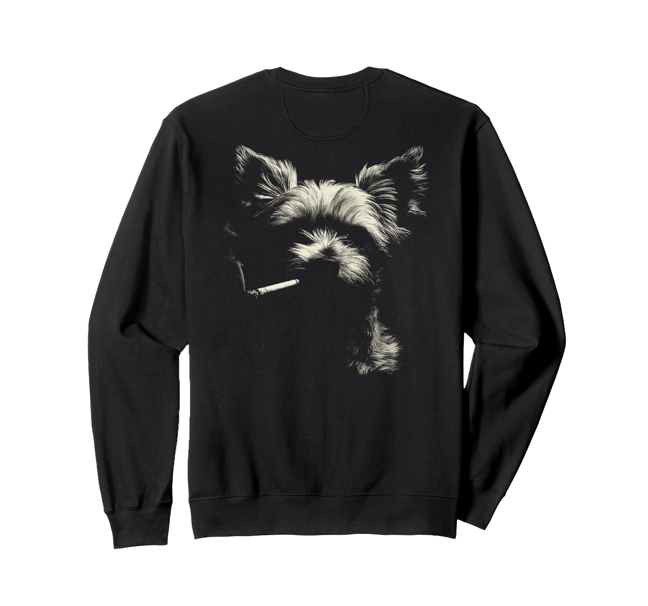 Yorkshire Terrier Smoking Cigarette Sweatshirt - Novelty Apparel Men Women - T-Shirt, Sweatshirt, Hoodie