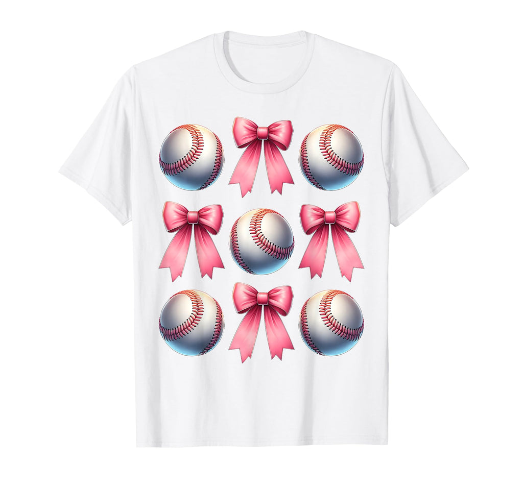 Coquette Bow Baseball Player Team T-Shirt - Minimalist Print Men Women - T-Shirt, Sweatshirt, Hoodie