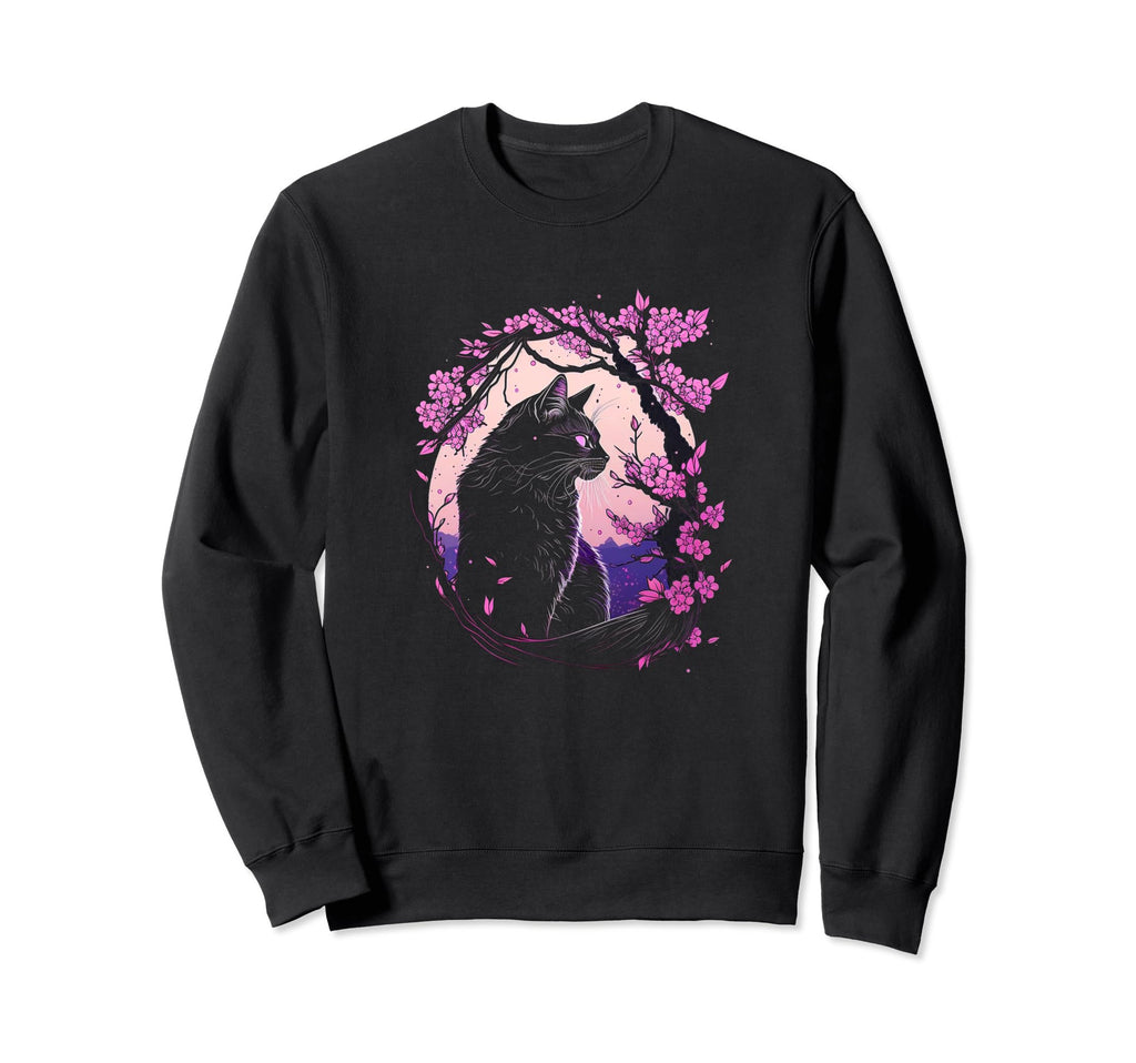 Japanese Vaporwave Cat Cherry Sweatshirt - Novelty Apparel Men Women - T-Shirt, Sweatshirt, Hoodie