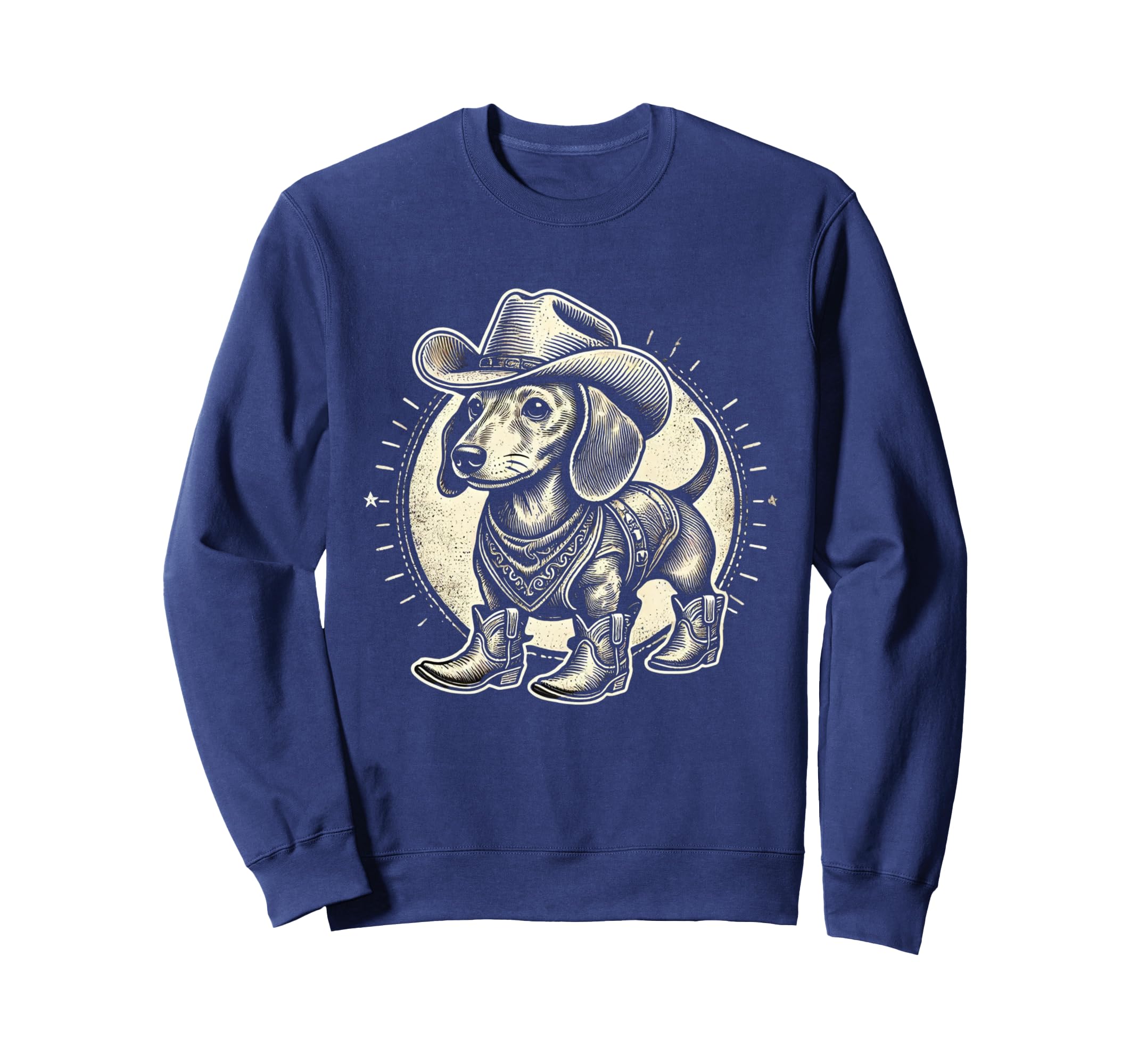 Dachshund Cowboy Cowgirl Sweatshirt - Casual Everyday Wear Men Women - T-Shirt, Sweatshirt, Hoodie