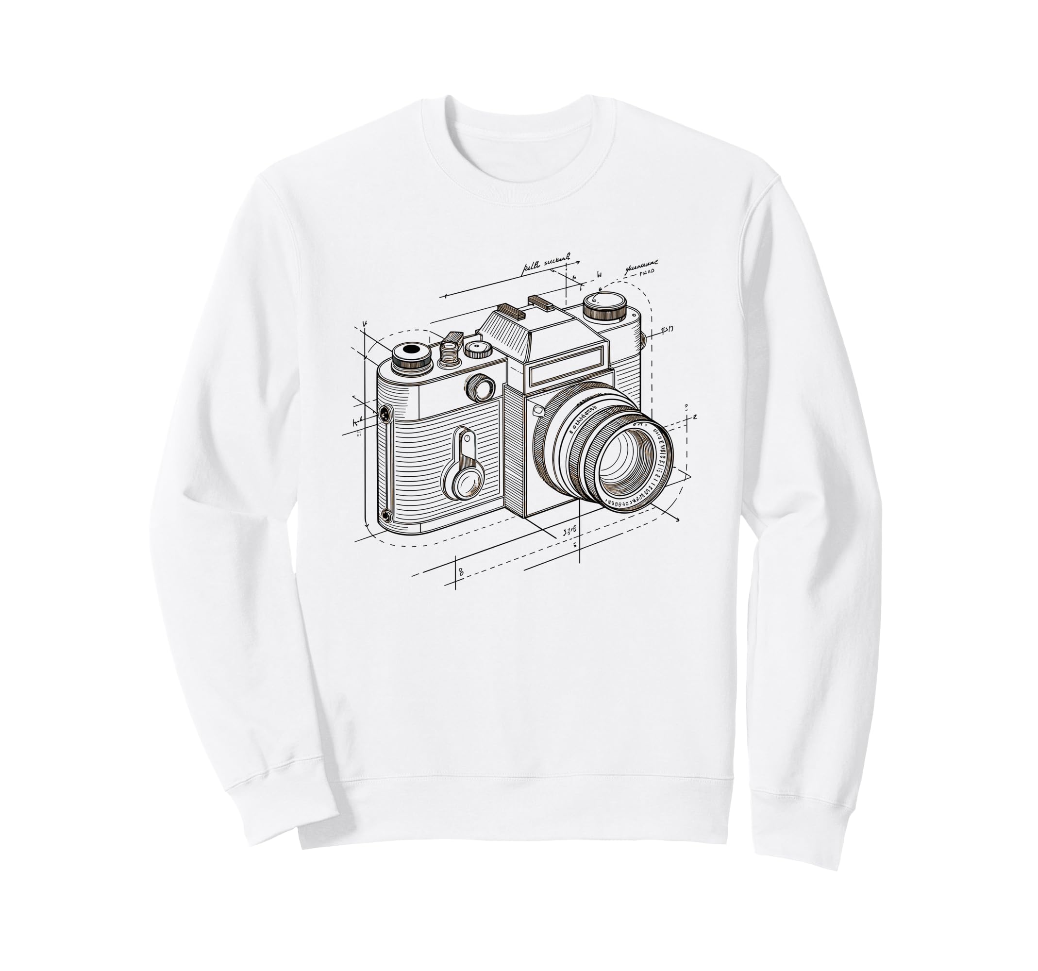 Exploded Camera Diagram Schematic Sweatshirt - Custom Art Print for Adults - T-Shirt, Sweatshirt, Hoodie