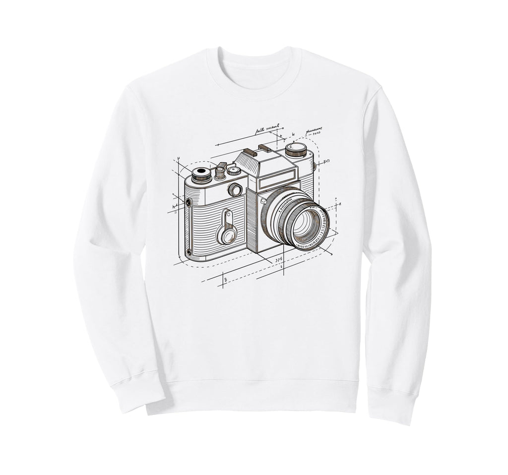 Exploded Camera Diagram Schematic Sweatshirt - Custom Art Print Men Women - T-Shirt, Sweatshirt, Hoodie