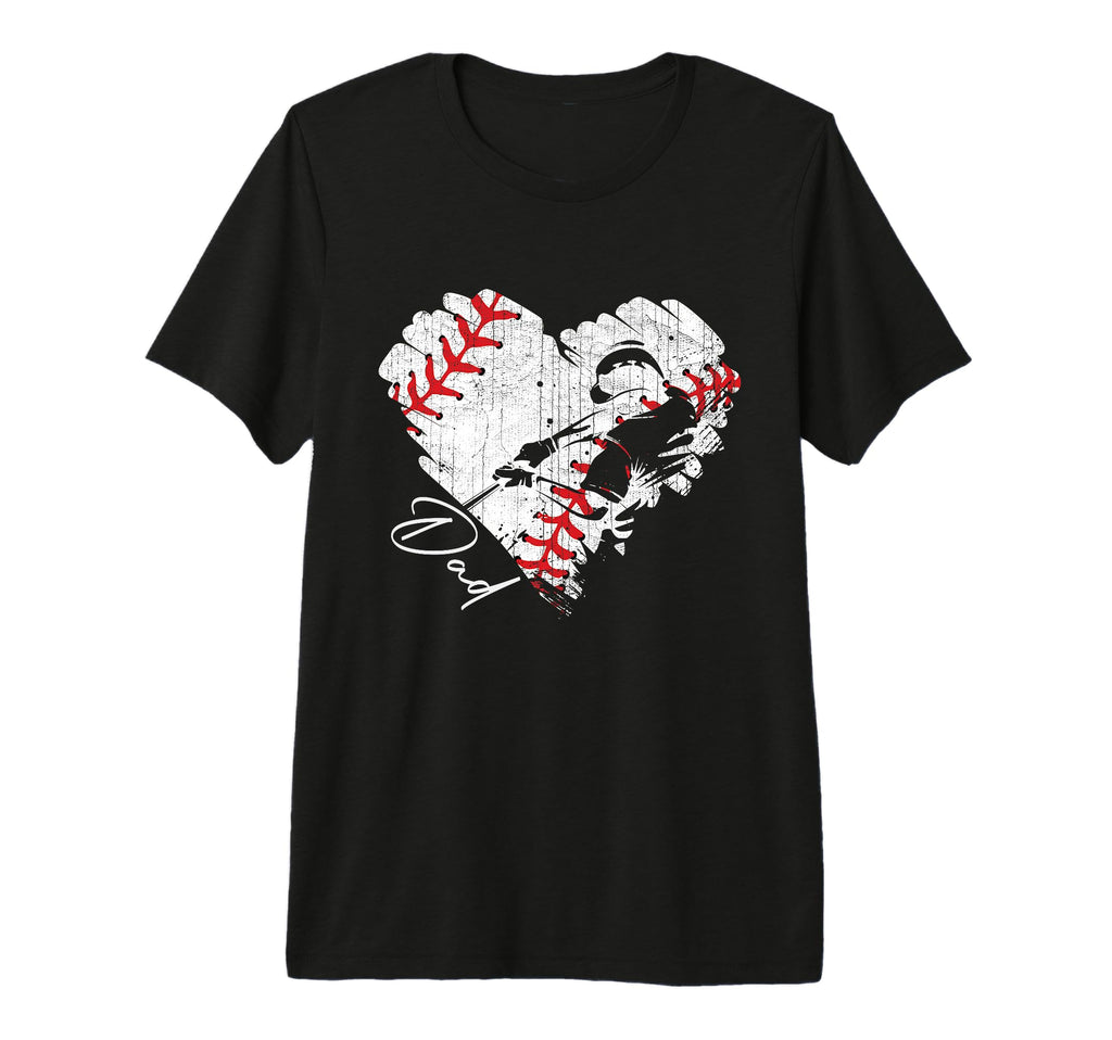 Dad Baseball Heart Baseball Sport Team T-Shirt - Trendy Graphic Men Women - T-Shirt, Sweatshirt, Hoodie