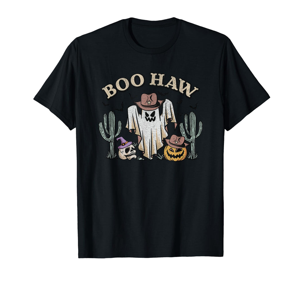 Boo Haw Western Funny Halloween Cowboy T-Shirt - Aesthetic Graphic Unisex - T-Shirt, Sweatshirt, Hoodie