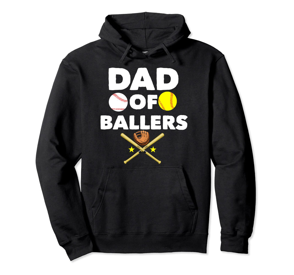 Dad Ballers Bat Glove Baseball Hoodie - Minimalist Print for Adults - T-Shirt, Sweatshirt, Hoodie