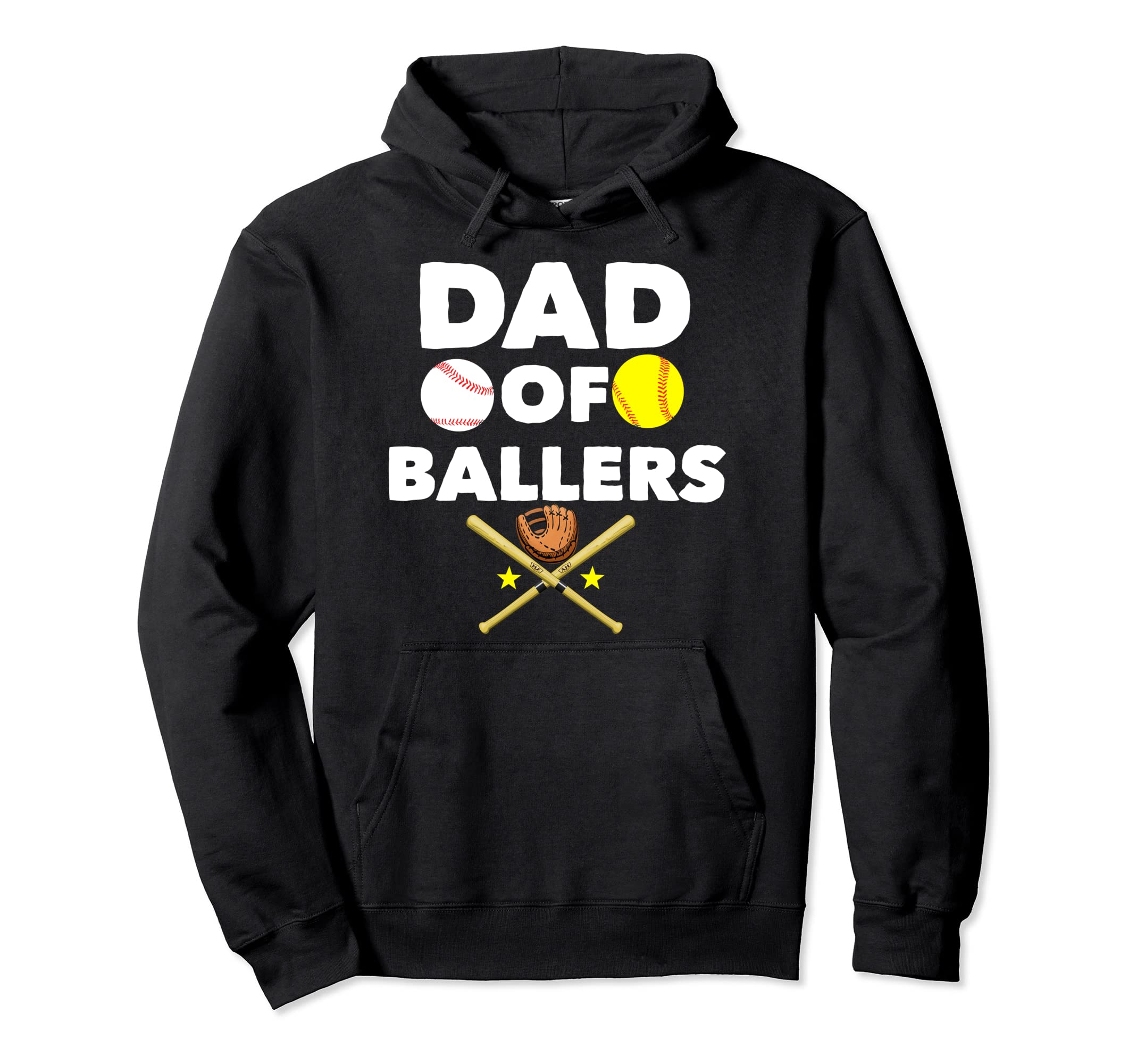 Dad Ballers Bat Glove Baseball Hoodie - Minimalist Print for Adults - T-Shirt, Sweatshirt, Hoodie
