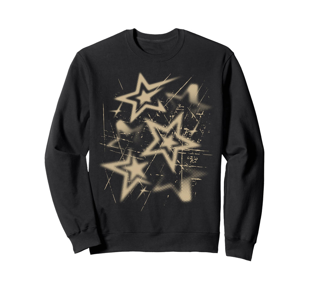Y2K Grunge Stars 2000S Beige Cyber Sweatshirt - Graphic Print Men Women - T-Shirt, Sweatshirt, Hoodie