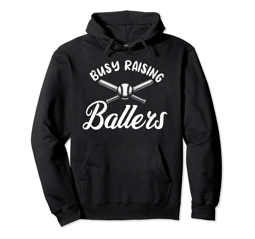 Busy Raising Ballers Pitcher Hoodie - Casual Everyday Wear for Adults - T-Shirt, Sweatshirt, Hoodie
