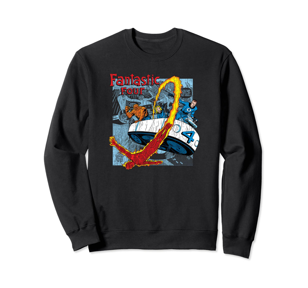 Marvel Fantastic Four Comic Shot Sweatshirt - Novelty Apparel Unisex - T-Shirt, Sweatshirt, Hoodie