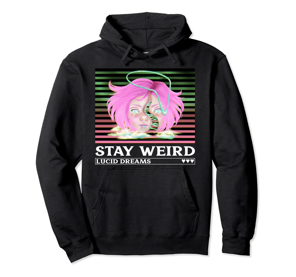 Pastel Goth Stay Weird Creepy Vaporwave Hoodie - Graphic Print Unisex - T-Shirt, Sweatshirt, Hoodie
