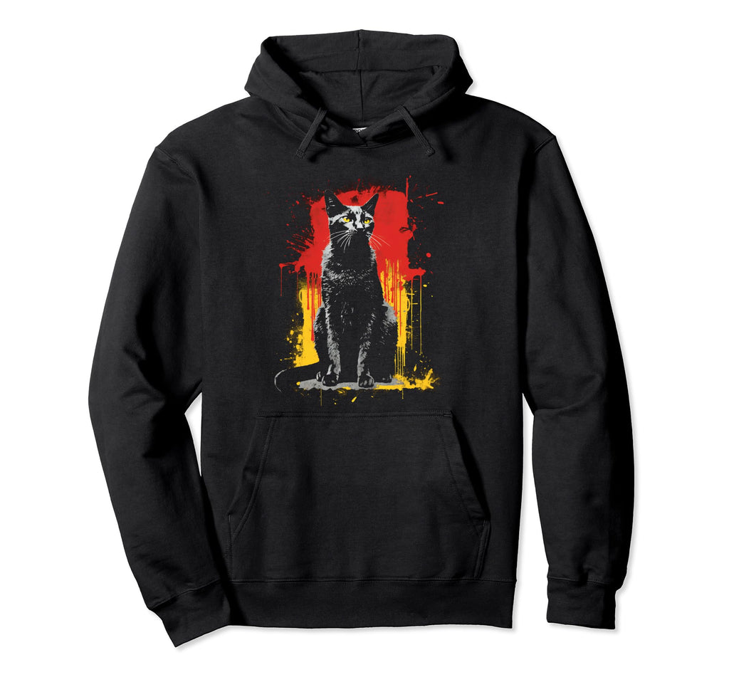 Cat Distressed Goth Cat 81 Hoodie - Trendy Graphic for Adults - T-Shirt, Sweatshirt, Hoodie