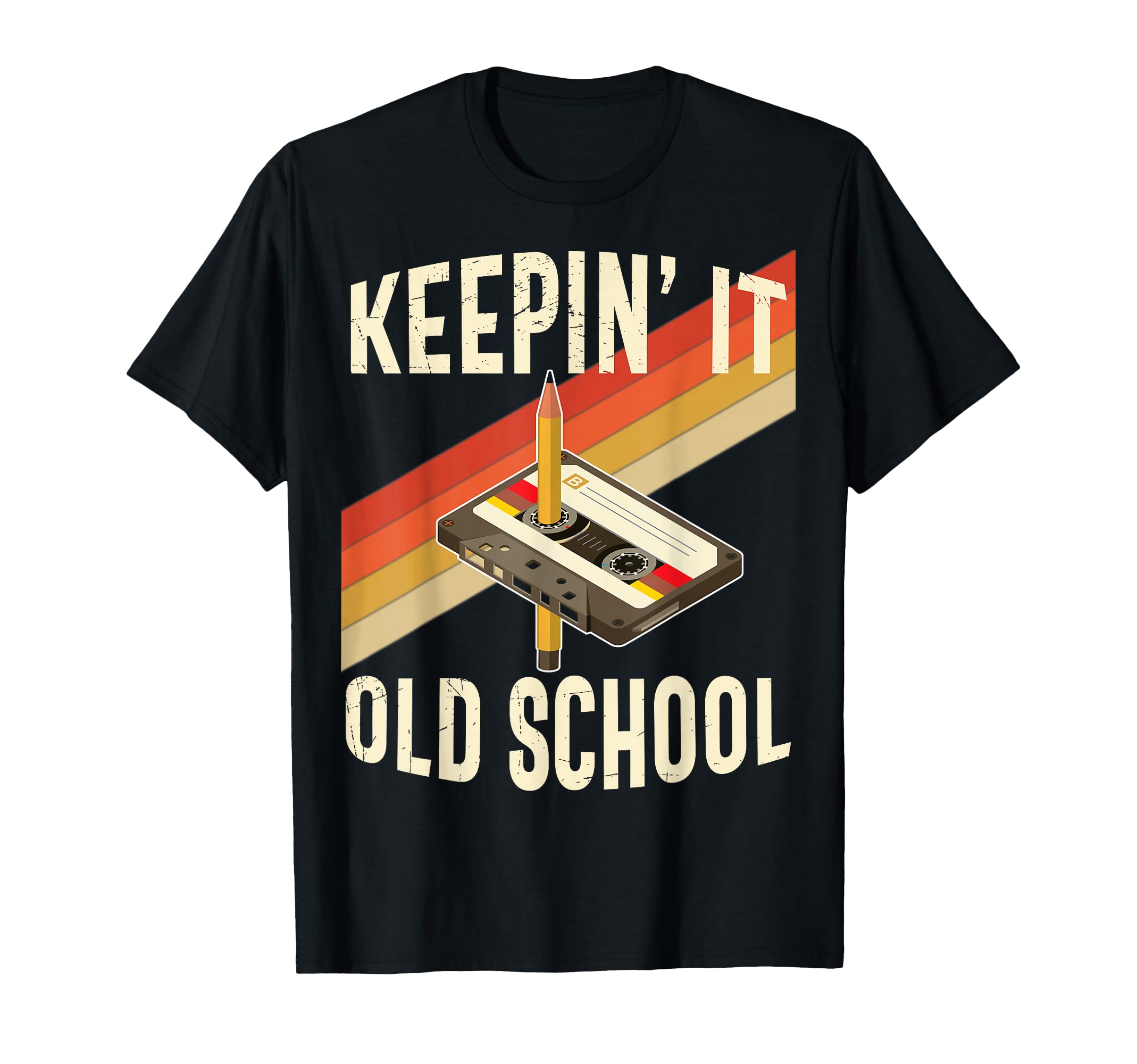 80S 90S Keeping It Old School Cassette Tape T-Shirt - Unique Graphic Unisex - T-Shirt, Sweatshirt, Hoodie