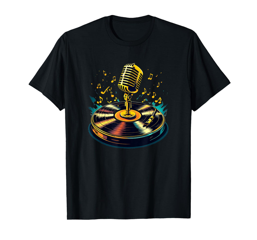 Old School Hip Hop Mic Vinyl Flow T-Shirt - Streetwear Style for Adults - T-Shirt, Sweatshirt, Hoodie