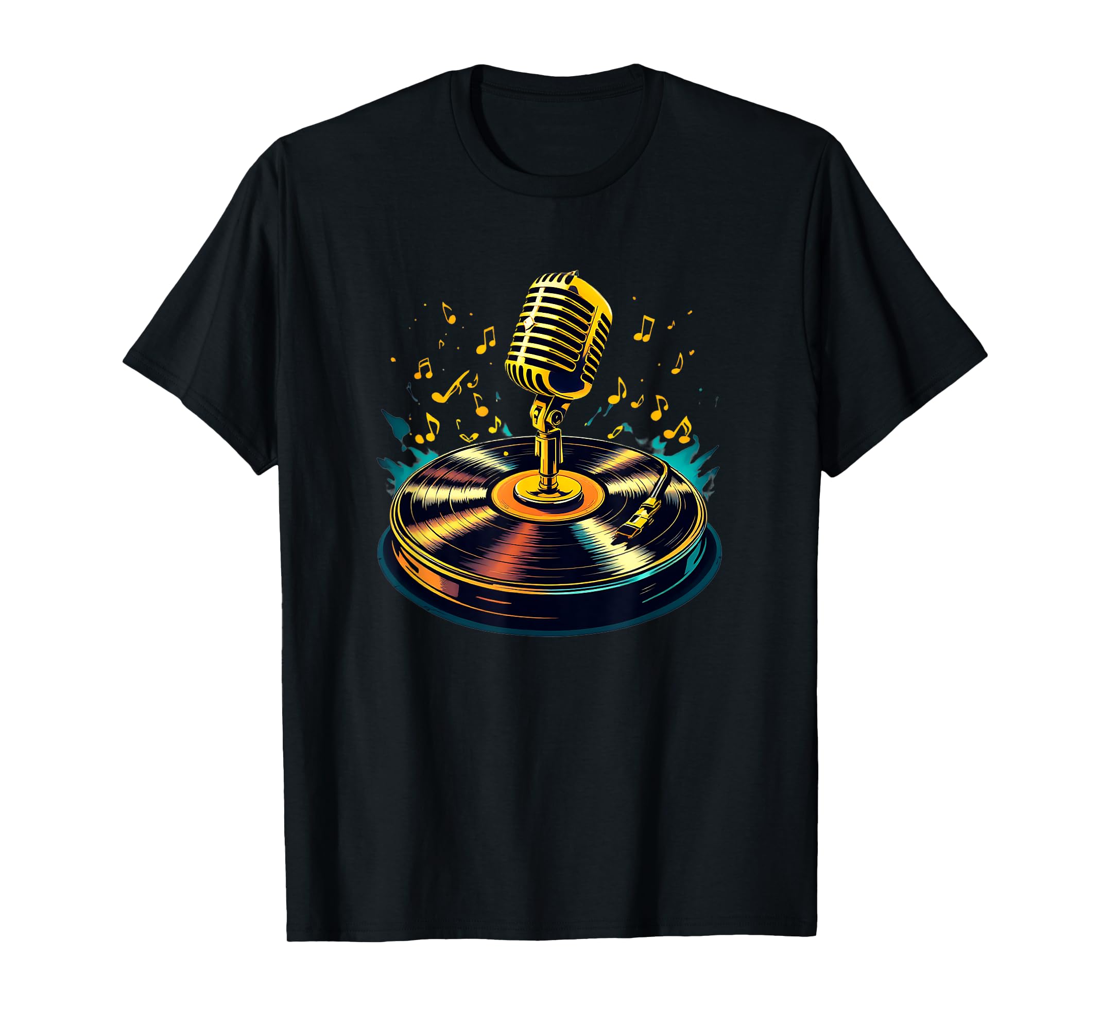 Old School Hip Hop Mic Vinyl Flow T-Shirt - Streetwear Style for Adults - T-Shirt, Sweatshirt, Hoodie