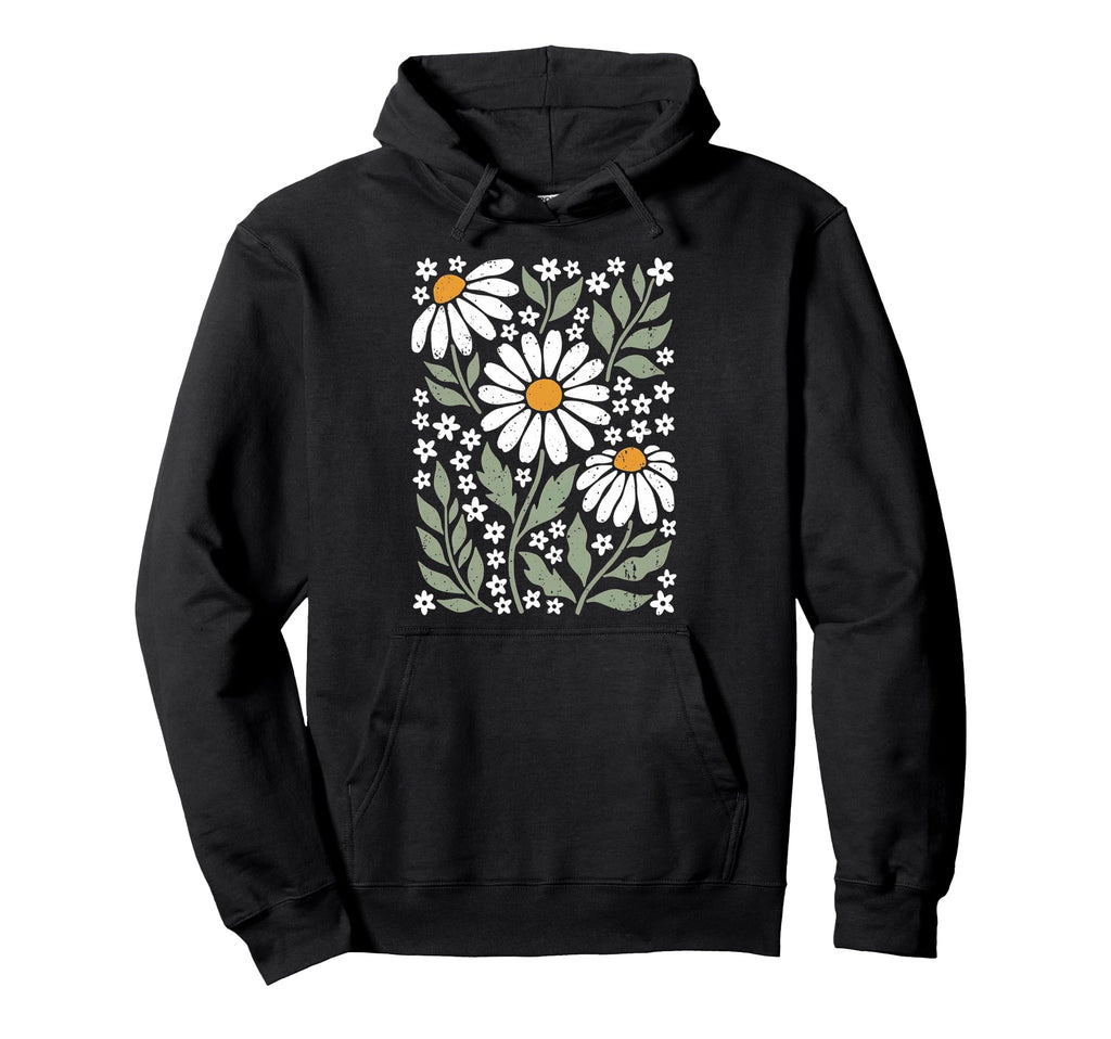 Boho Daisy Flower Colors Botanical Hoodie - Streetwear Style Men Women - T-Shirt, Sweatshirt, Hoodie