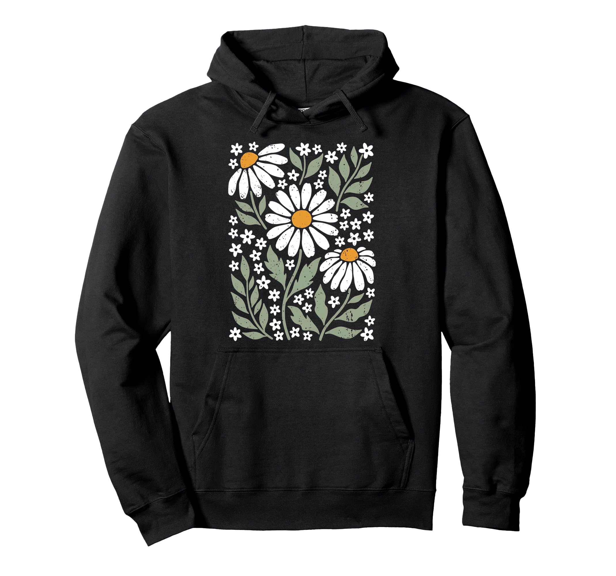 Boho Daisy Flower Colors Botanical Hoodie - Streetwear Style Men Women - T-Shirt, Sweatshirt, Hoodie