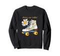Daisy Me Rollin Skate And Yellow Sweatshirt - Minimalist Print Unisex - T-Shirt, Sweatshirt, Hoodie