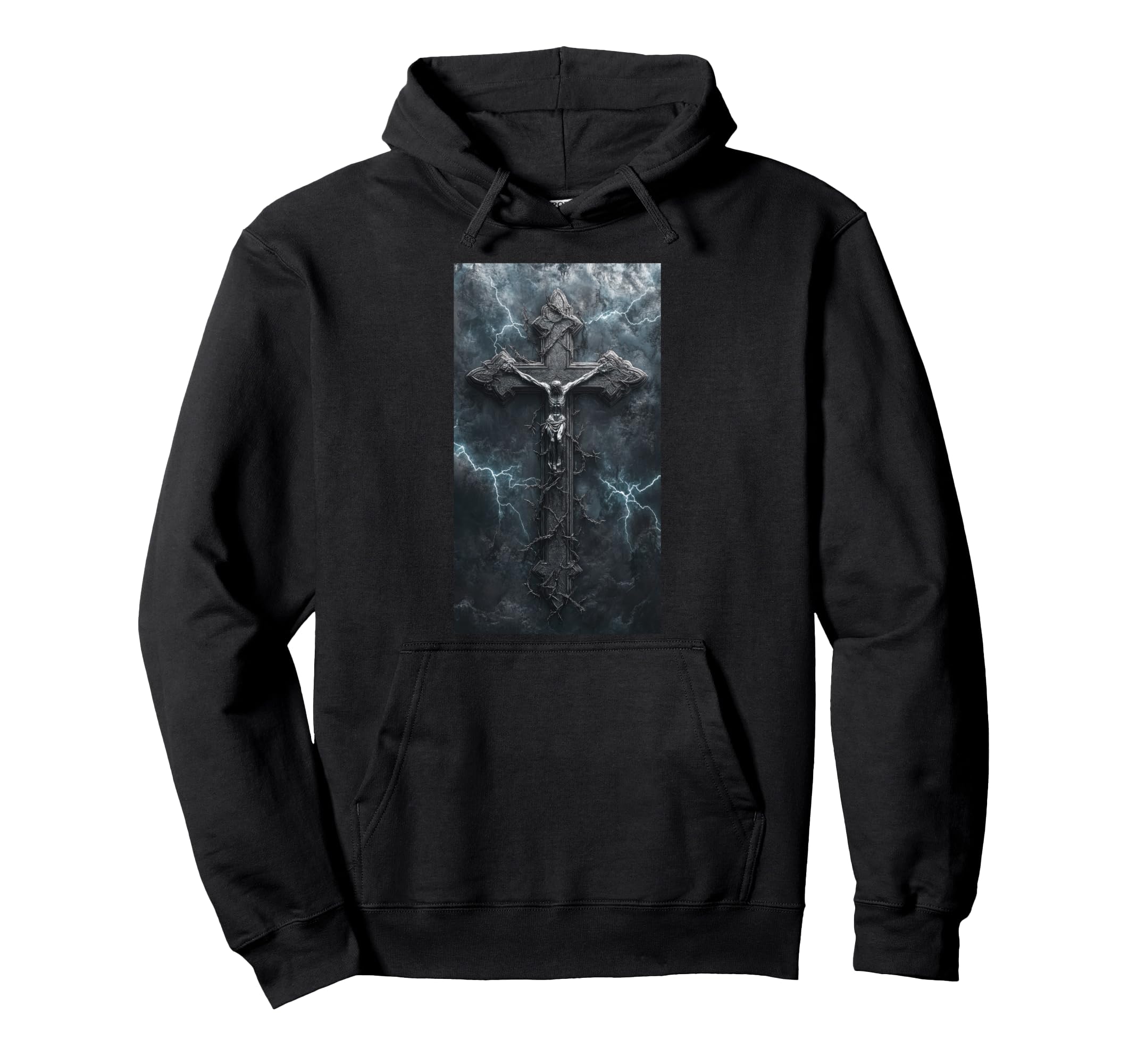 Gothic Cross Grunge Aesthetic Y2K Goth Hoodie - Novelty Apparel for Adults - T-Shirt, Sweatshirt, Hoodie