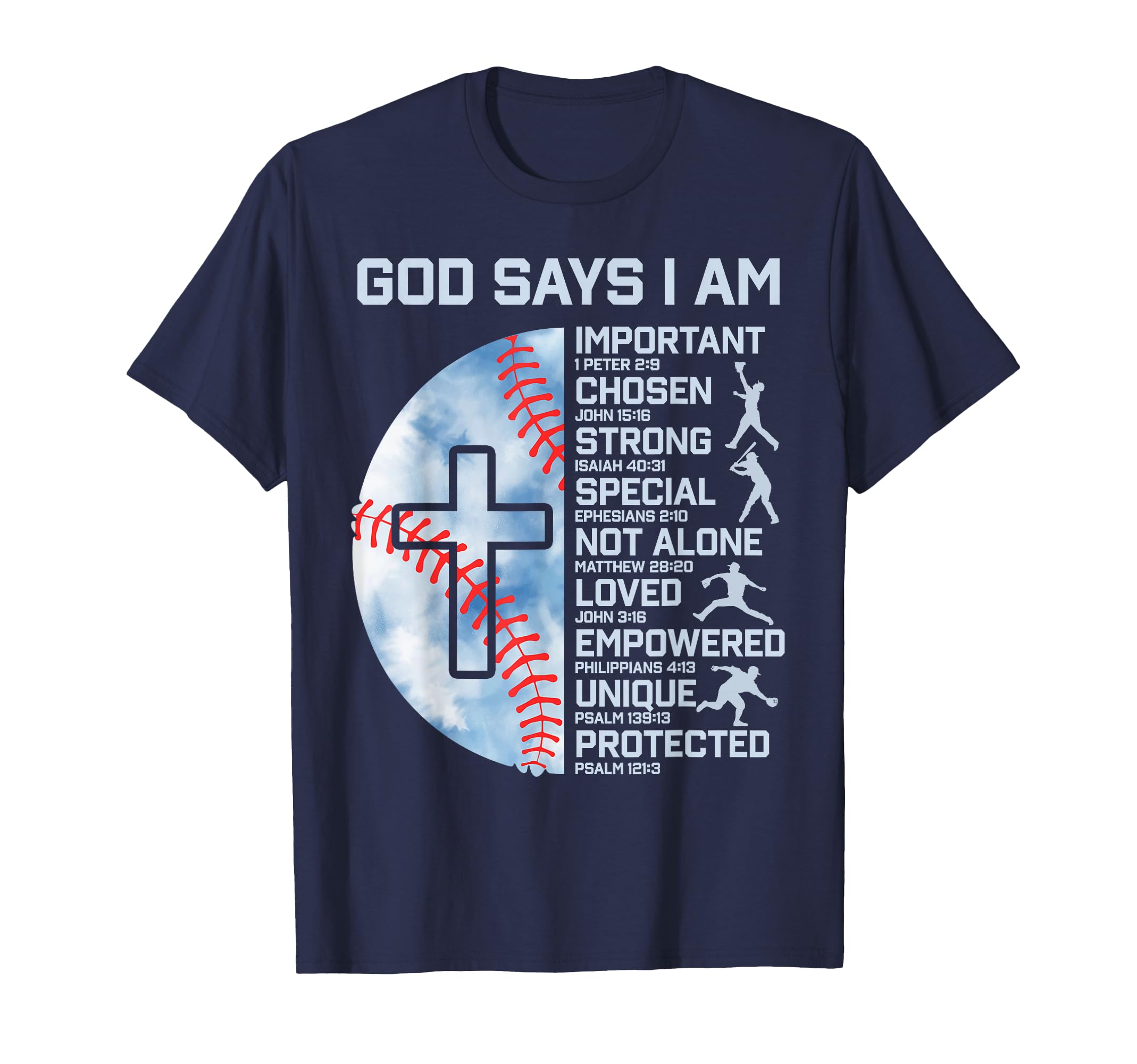 God Says I Am Baseball Christian Faith T-Shirt - Trendy Graphic for Adults - T-Shirt, Sweatshirt, Hoodie