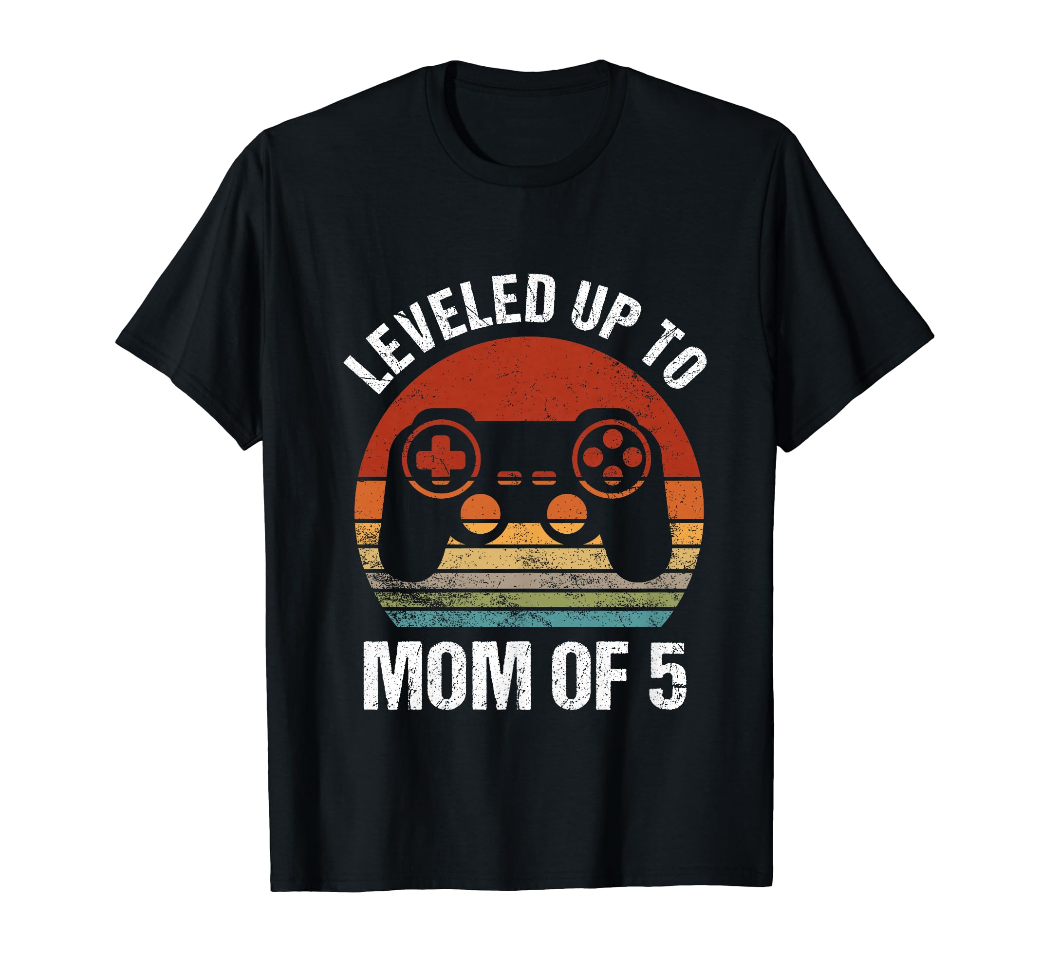 Leveled Up To Mom 5 Gamer Mom T-Shirt - Minimalist Print for Adults - T-Shirt, Sweatshirt, Hoodie