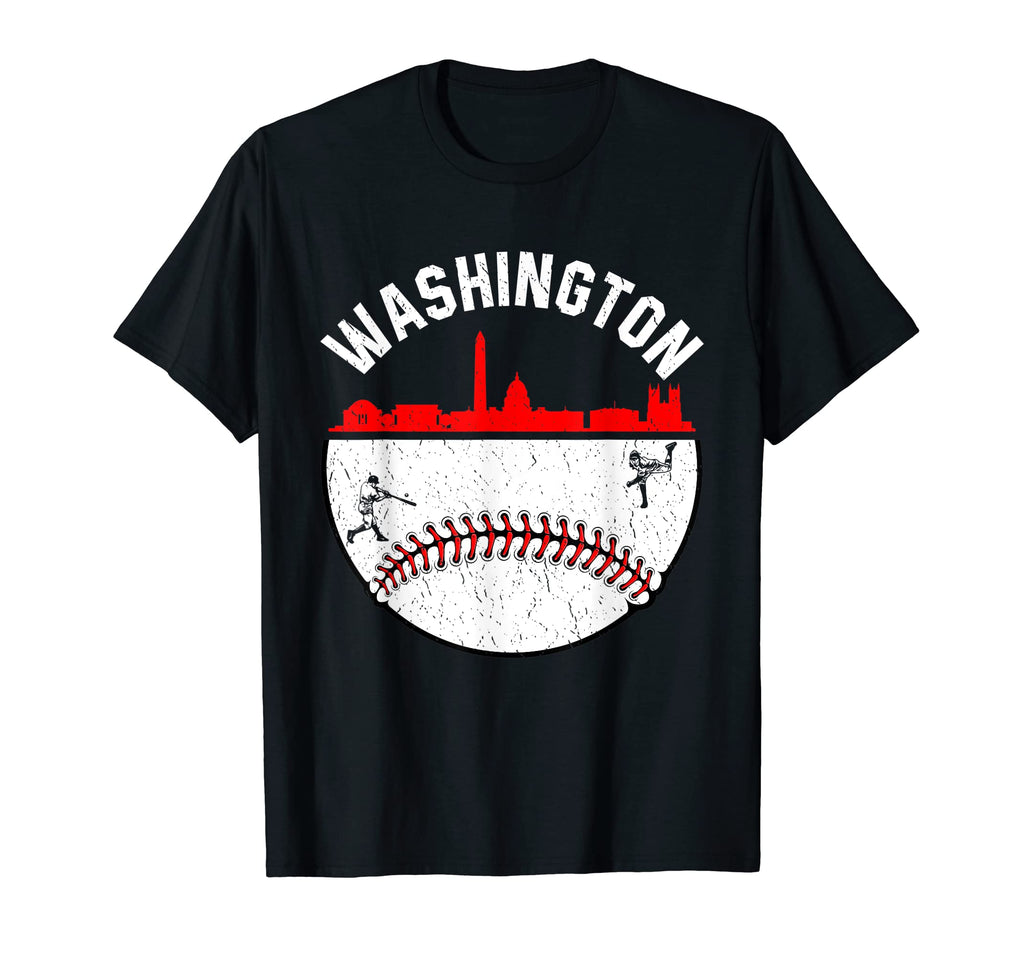 Washington Cityscape Baseball Mom Dad T-Shirt - Graphic Print Unisex - T-Shirt, Sweatshirt, Hoodie