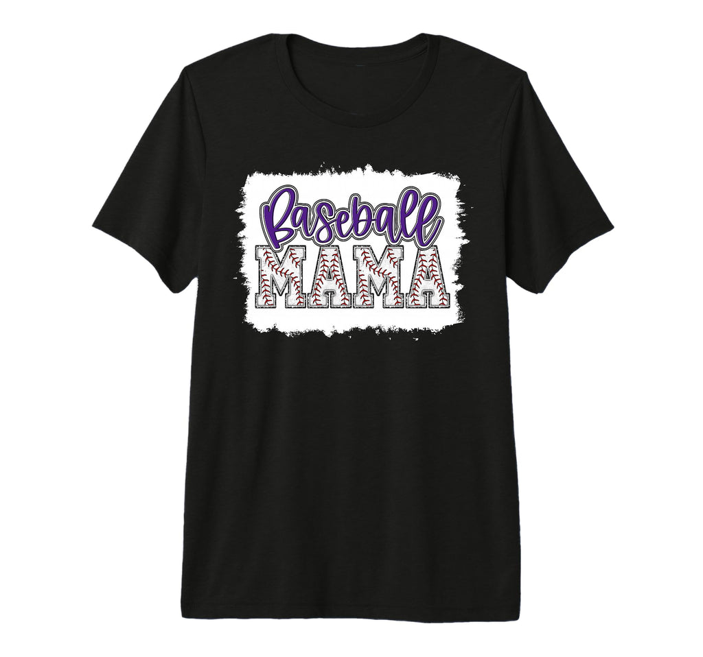 Baseball Mom Purple Baseball Mama T-Shirt - Minimalist Print Men Women - T-Shirt, Sweatshirt, Hoodie