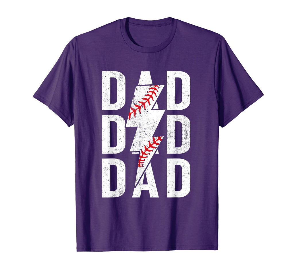 Proud Baseball Dad Lightning Bolt Gifts T-Shirt - Minimalist Print Unisex - T-Shirt, Sweatshirt, Hoodie