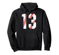 Baseball Mom 13 Jersey Baseball Hoodie - Trendy Graphic for Adults - T-Shirt, Sweatshirt, Hoodie