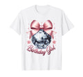 Birthday Coquette Bow Disco Ball T-Shirt - Minimalist Print for Adults - T-Shirt, Sweatshirt, Hoodie
