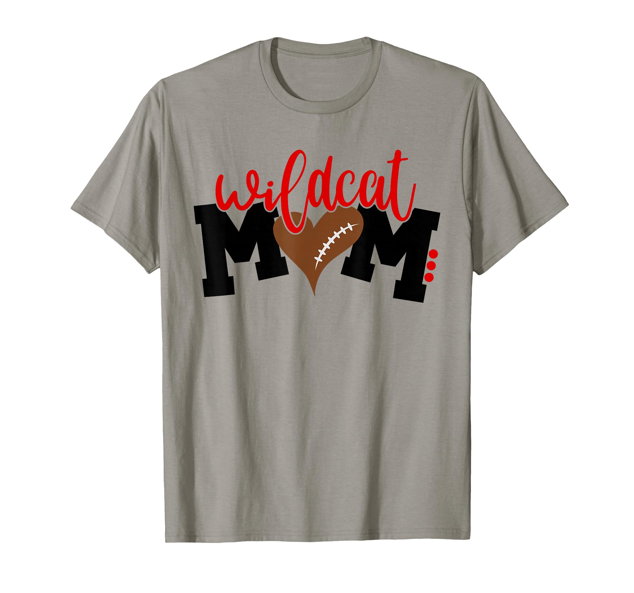 Wildcat Football Mom Heart Football T-Shirt - Streetwear Style Men Women - T-Shirt, Sweatshirt, Hoodie