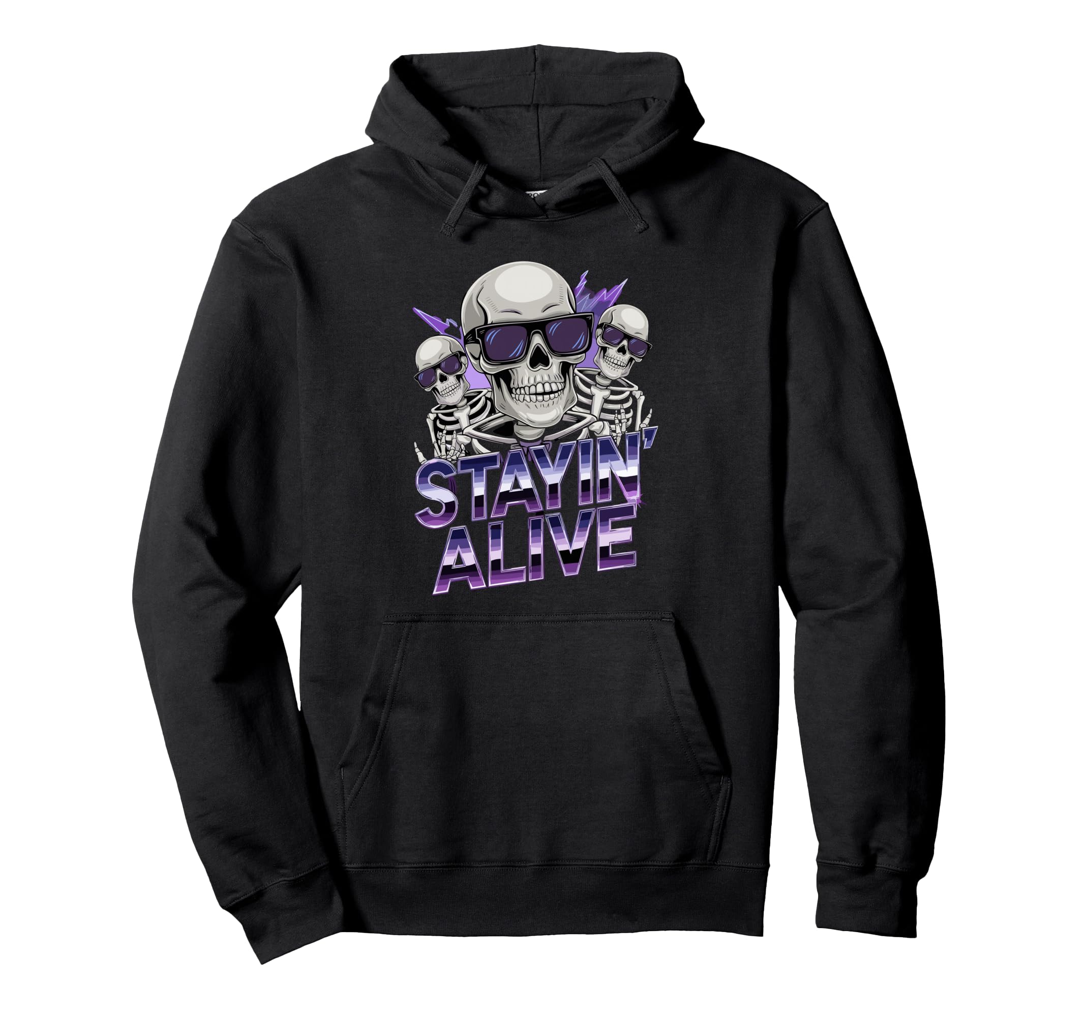Stayin Alive Skeleton Disco Halloween Hoodie - Minimalist Print Unisex - T-Shirt, Sweatshirt, Hoodie