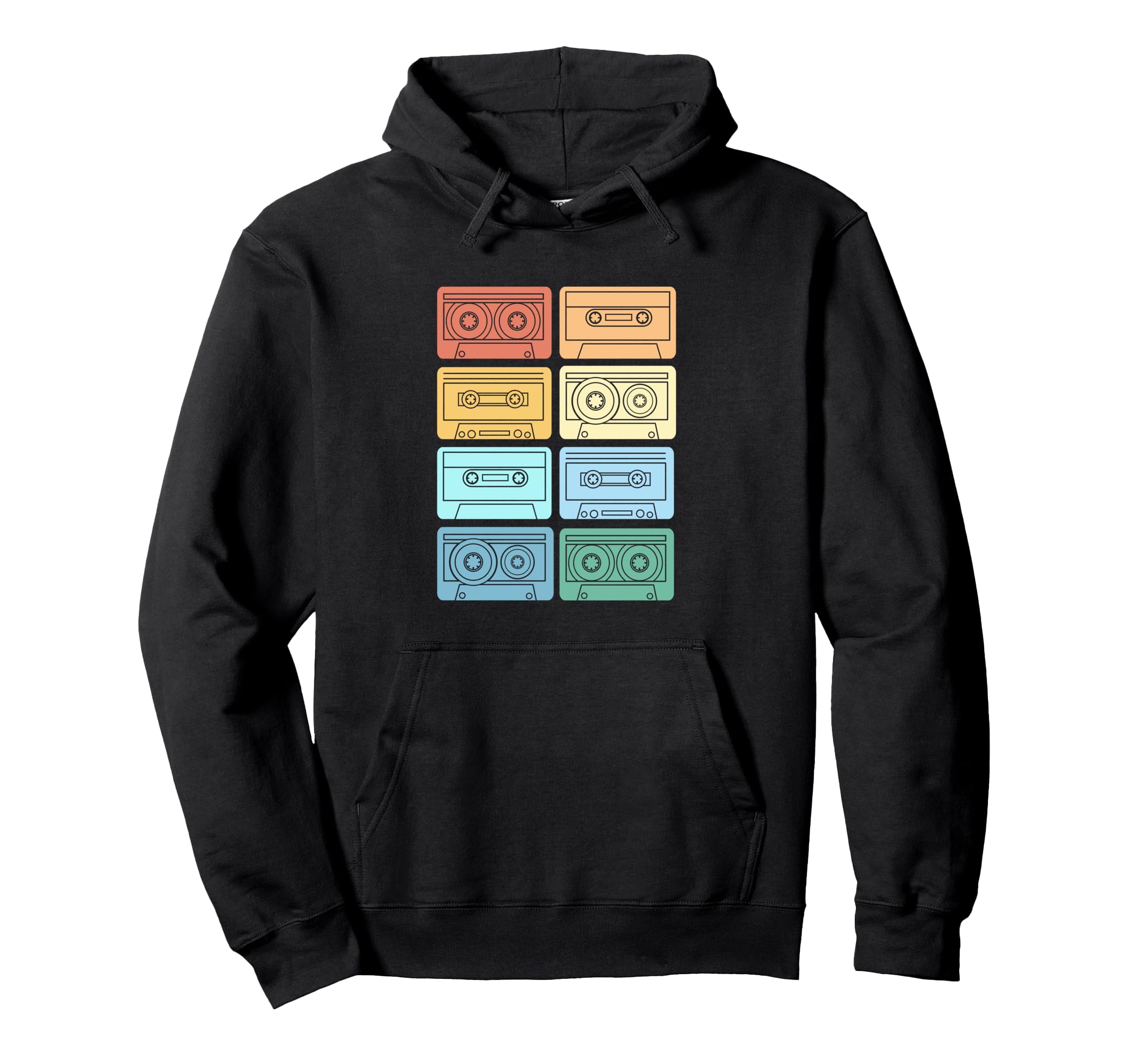 Colorful 90S Cassette Tapes 90S Music Hoodie - Trendy Graphic Unisex - T-Shirt, Sweatshirt, Hoodie