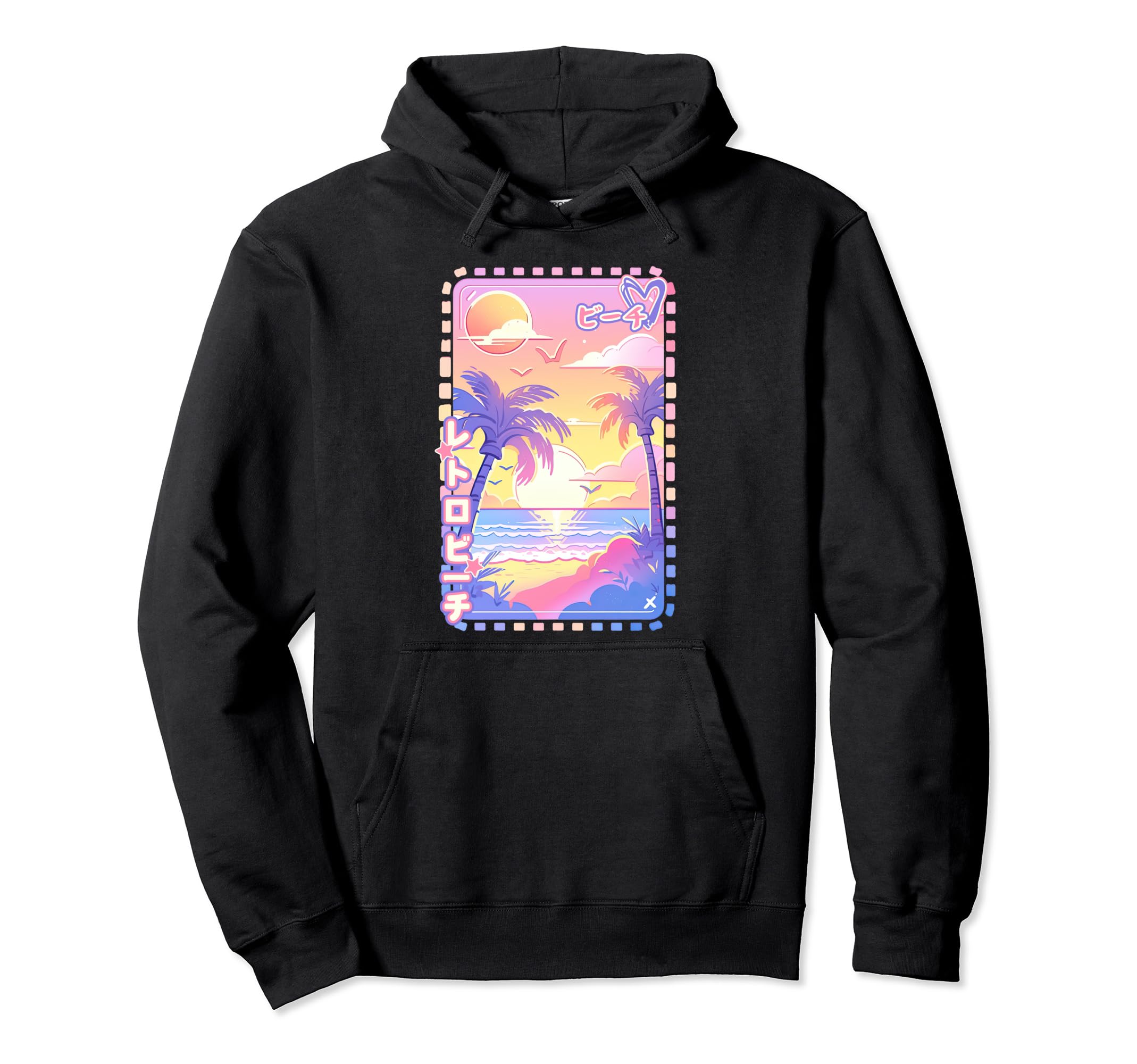 Beach Sunset Nostalgia Y2K Pastel Hoodie - Casual Everyday Wear Unisex - T-Shirt, Sweatshirt, Hoodie