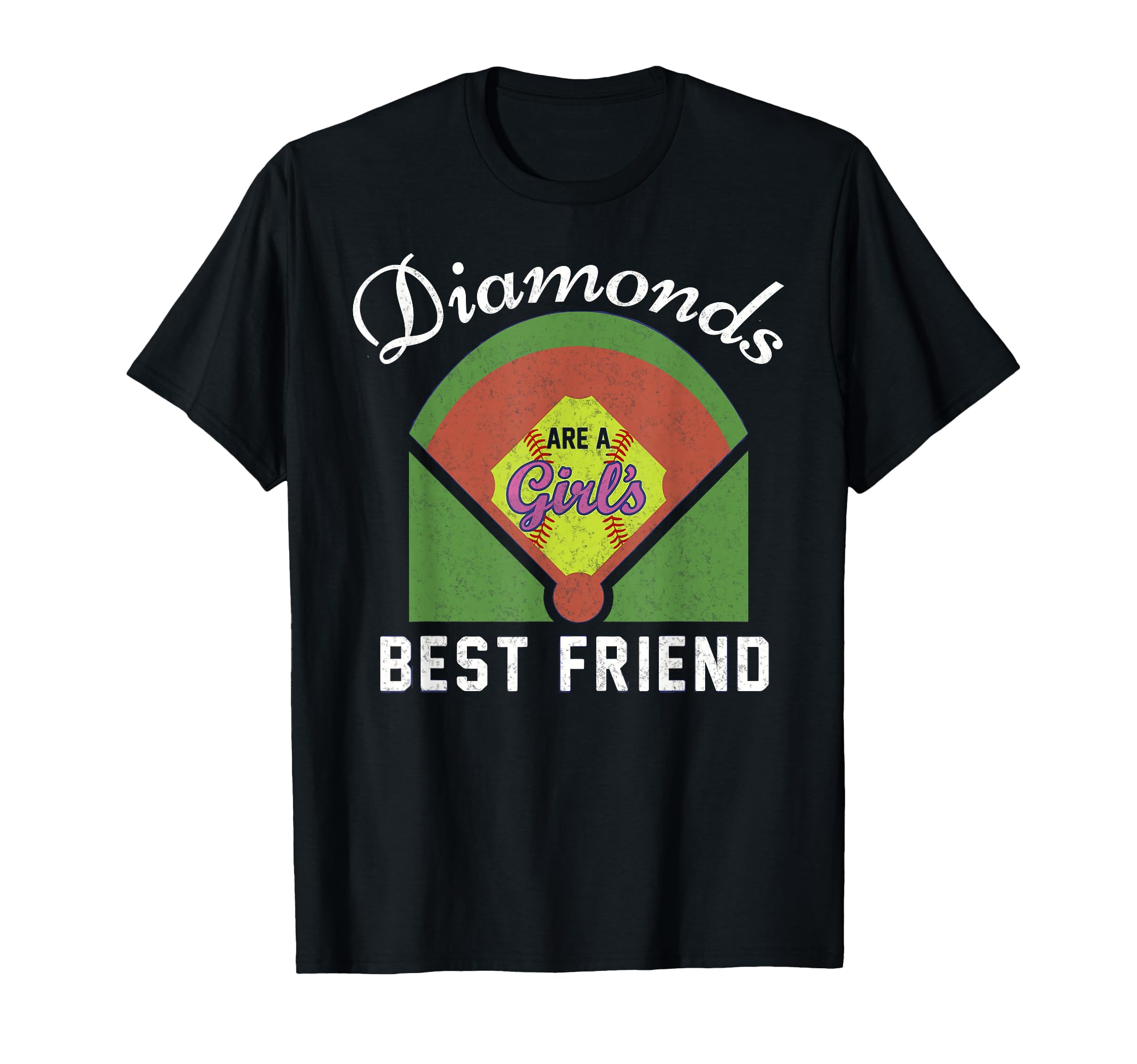 Funny Softball Diamonds Are Best Friend T-Shirt - Unique Graphic Unisex - T-Shirt, Sweatshirt, Hoodie