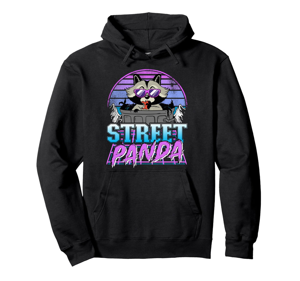 Street Panda Synthwave Retrowave Hoodie - Aesthetic Graphic for Adults - T-Shirt, Sweatshirt, Hoodie