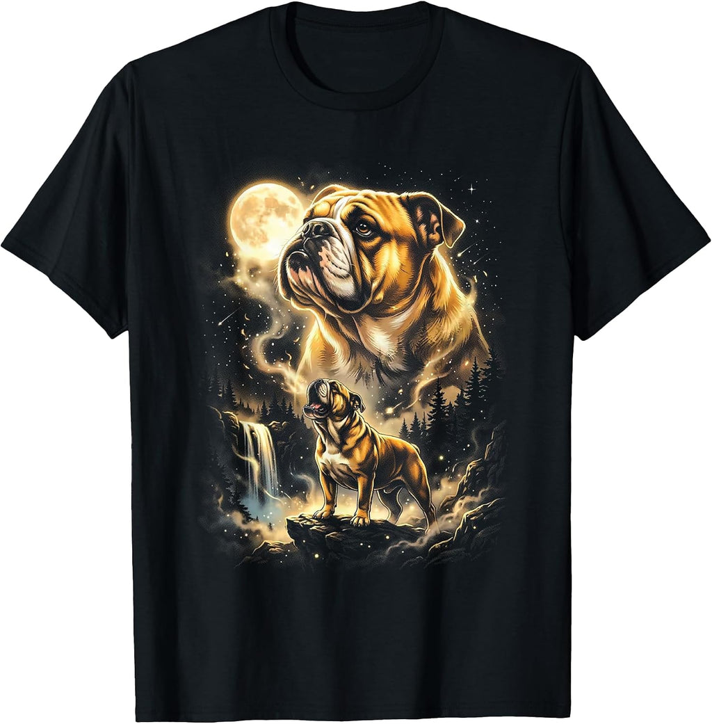 Bulldog Howling At The Moon Meme - Adult & Kids T-Shirts, Sweatshirts & Hoodies apparel design preview 1