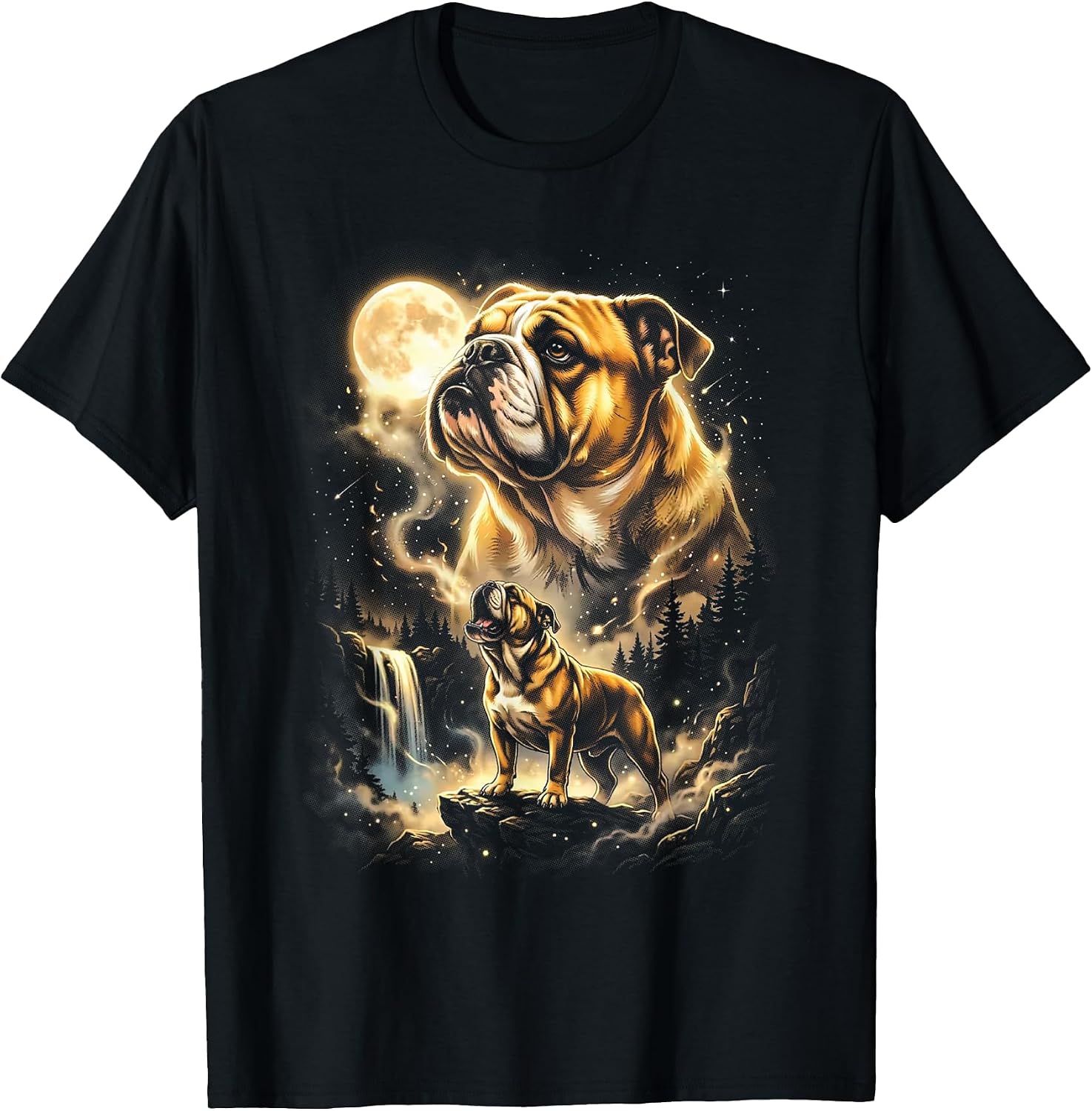 Bulldog Howling At The Moon Meme - Adult & Kids T-Shirts, Sweatshirts & Hoodies apparel design preview 1