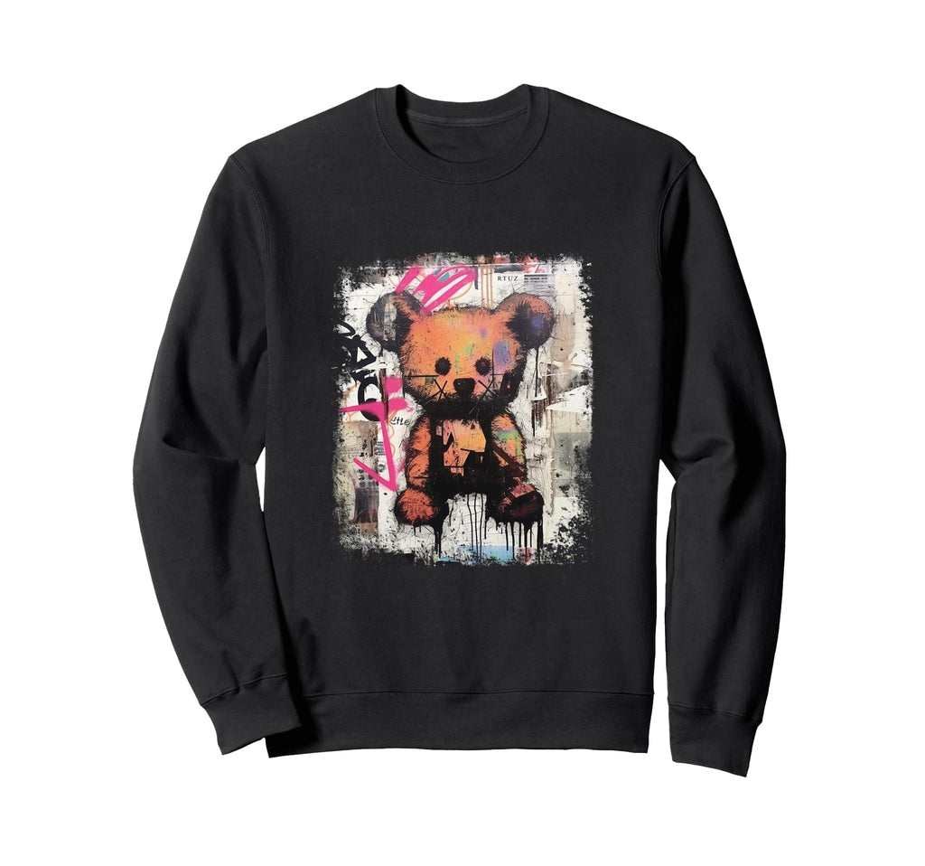 Aesthetic Streetwear Teddy Bear Sweatshirt - Casual Everyday Wear Men Women - T-Shirt, Sweatshirt, Hoodie