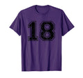 Number 18 Varsity Distressed Sport Team T-Shirt - Trendy Graphic Men Women - T-Shirt, Sweatshirt, Hoodie