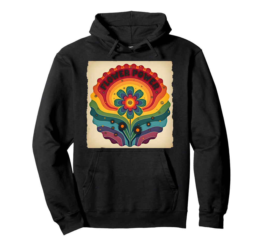 Flower Power Rainbow Floral Hippie Soul Hoodie - Graphic Print Unisex - T-Shirt, Sweatshirt, Hoodie