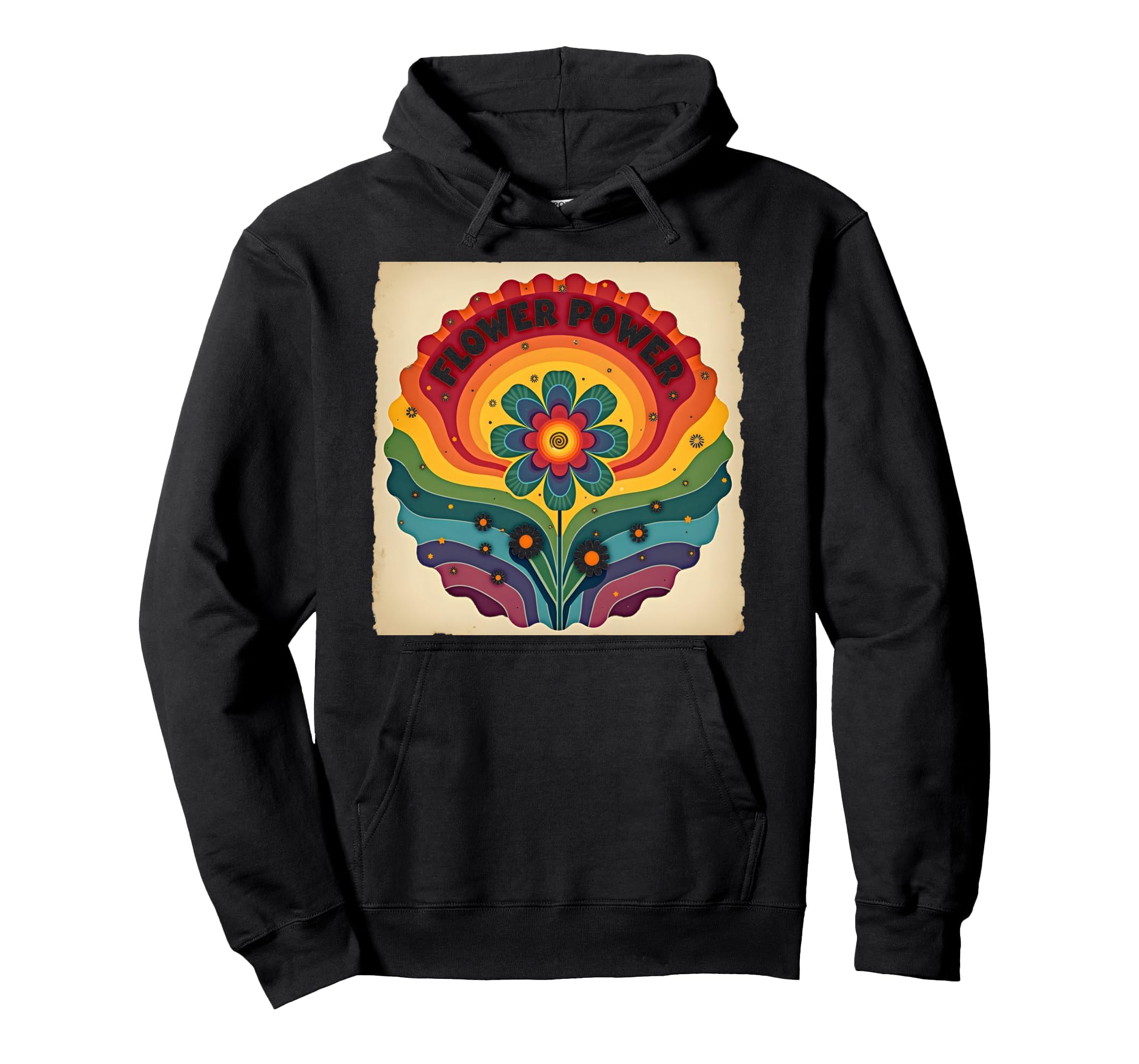 Flower Power Rainbow Floral Hippie Soul Hoodie - Graphic Print Unisex - T-Shirt, Sweatshirt, Hoodie