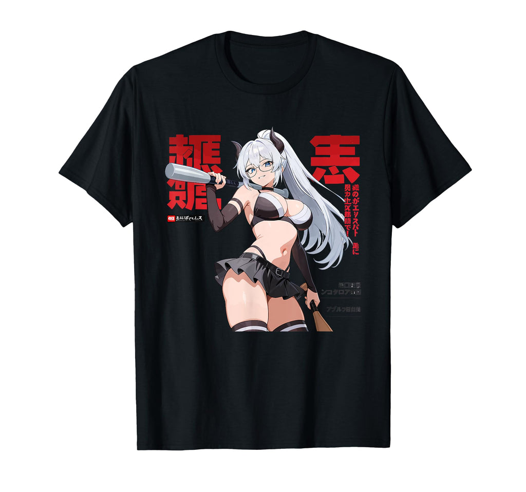 Waifu Sexy Anime Horns Baseball T-Shirt - Aesthetic Graphic Unisex - T-Shirt, Sweatshirt, Hoodie