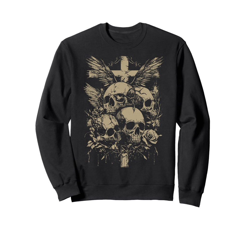 Skull Cross Y2K Grunge Aesthetic Alt Sweatshirt - Trendy Graphic Men Women - T-Shirt, Sweatshirt, Hoodie