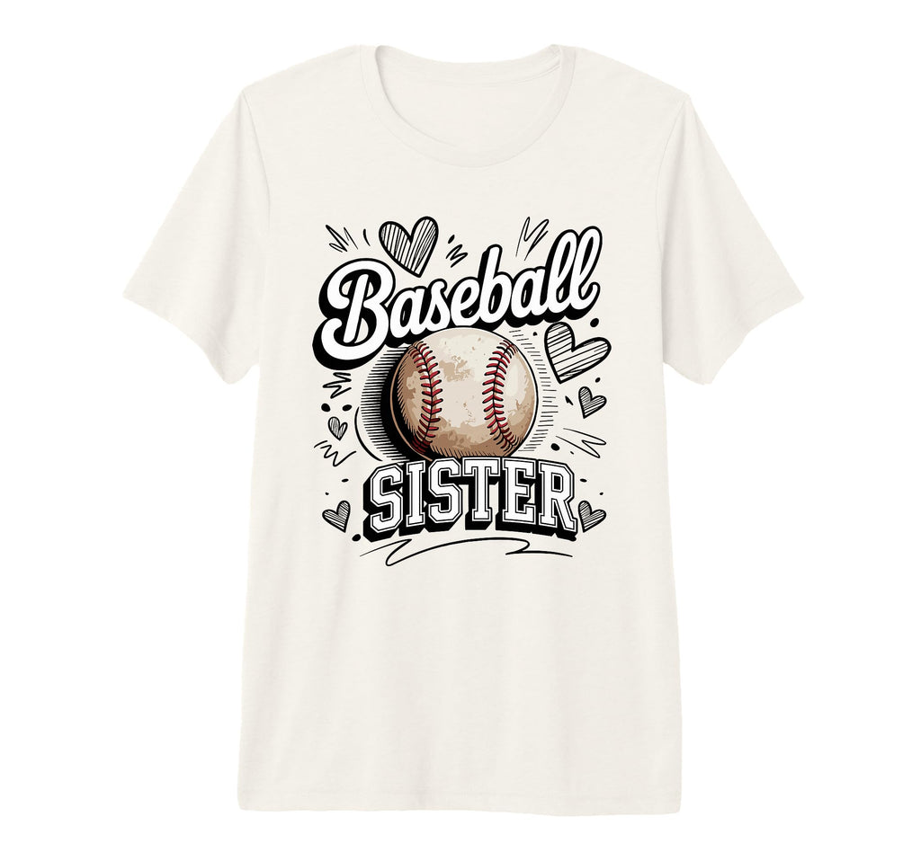 Mens Game Day Baseball Sister Heart T-Shirt - Casual Everyday Wear Unisex - T-Shirt, Sweatshirt, Hoodie