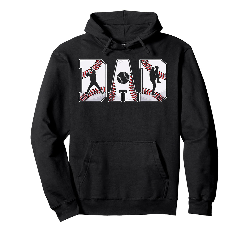Baseball Dad Daddy Father Happy Fathers Hoodie - Aesthetic Graphic Unisex - T-Shirt, Sweatshirt, Hoodie