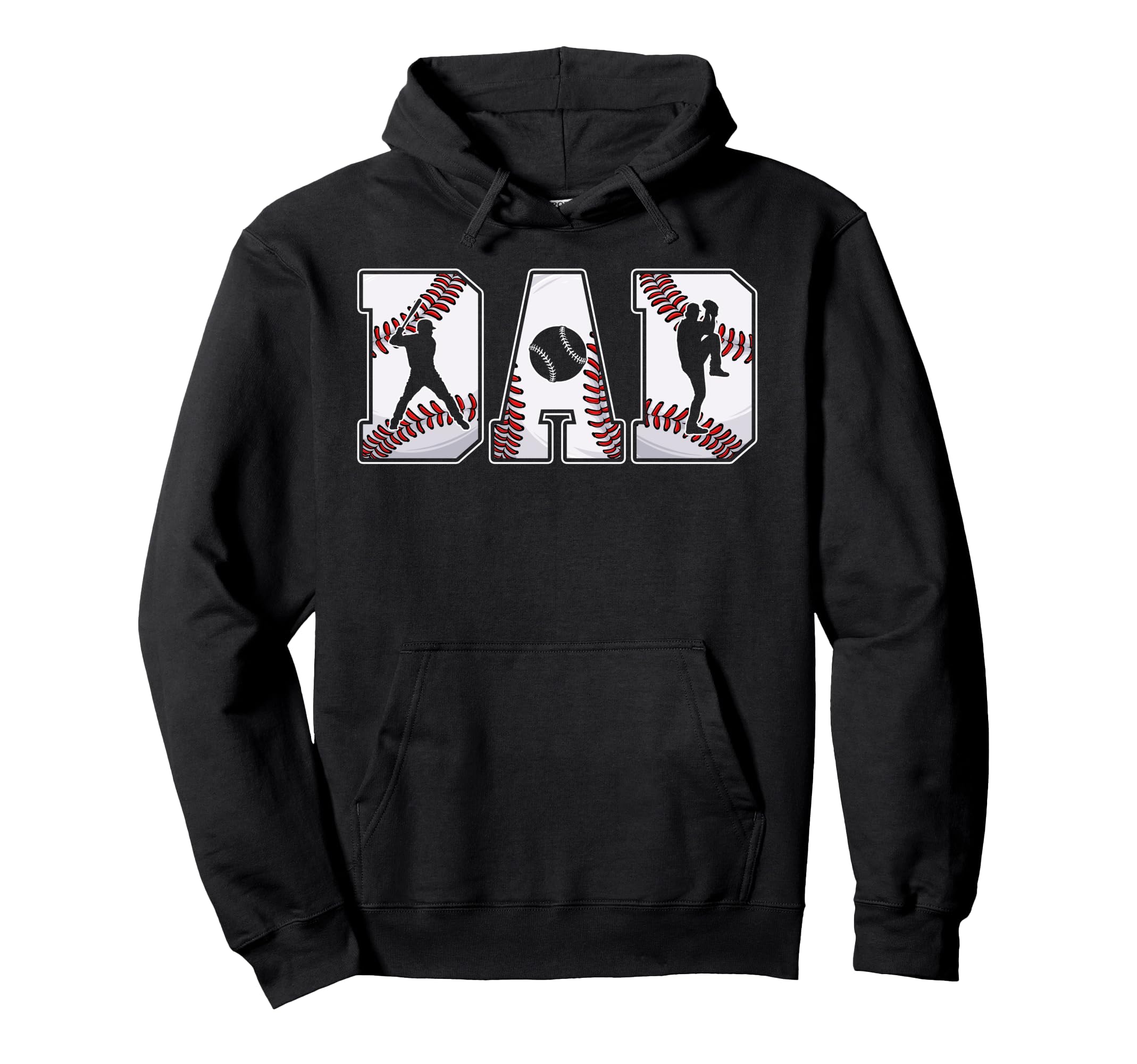 Baseball Dad Daddy Father Happy Fathers Hoodie - Aesthetic Graphic Unisex - T-Shirt, Sweatshirt, Hoodie