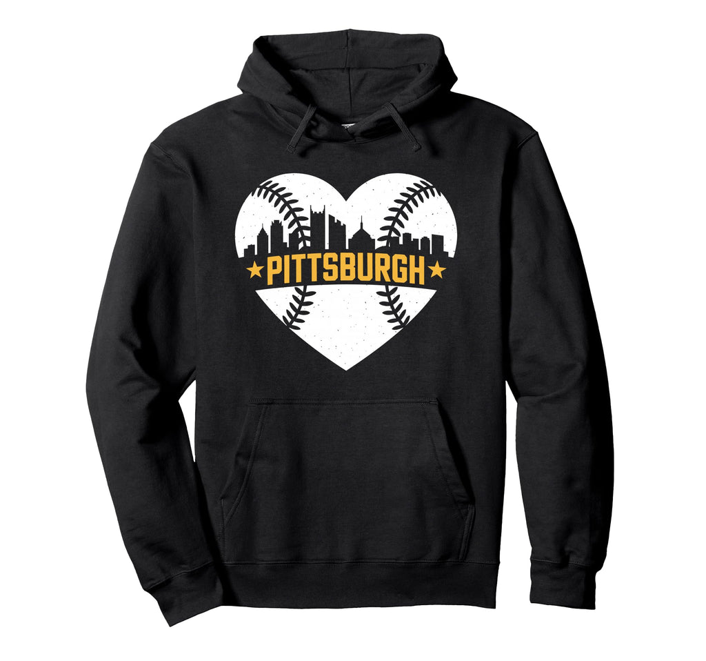 Pittsburgh Lovers Skyline Baseball Hoodie - Minimalist Print Unisex - T-Shirt, Sweatshirt, Hoodie