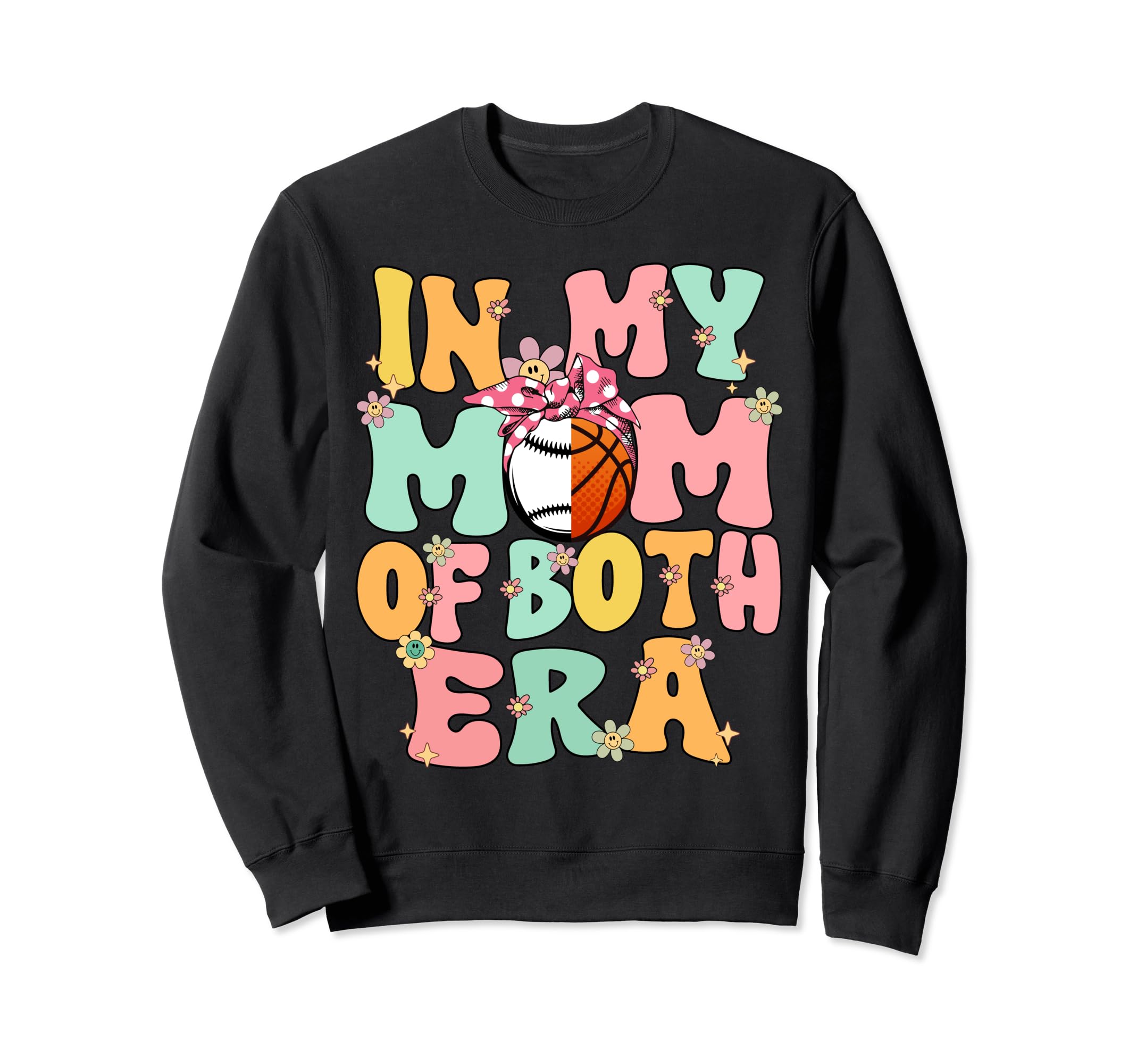 My Mom Both Era Groovy Baseball Sweatshirt - Minimalist Print Unisex - T-Shirt, Sweatshirt, Hoodie
