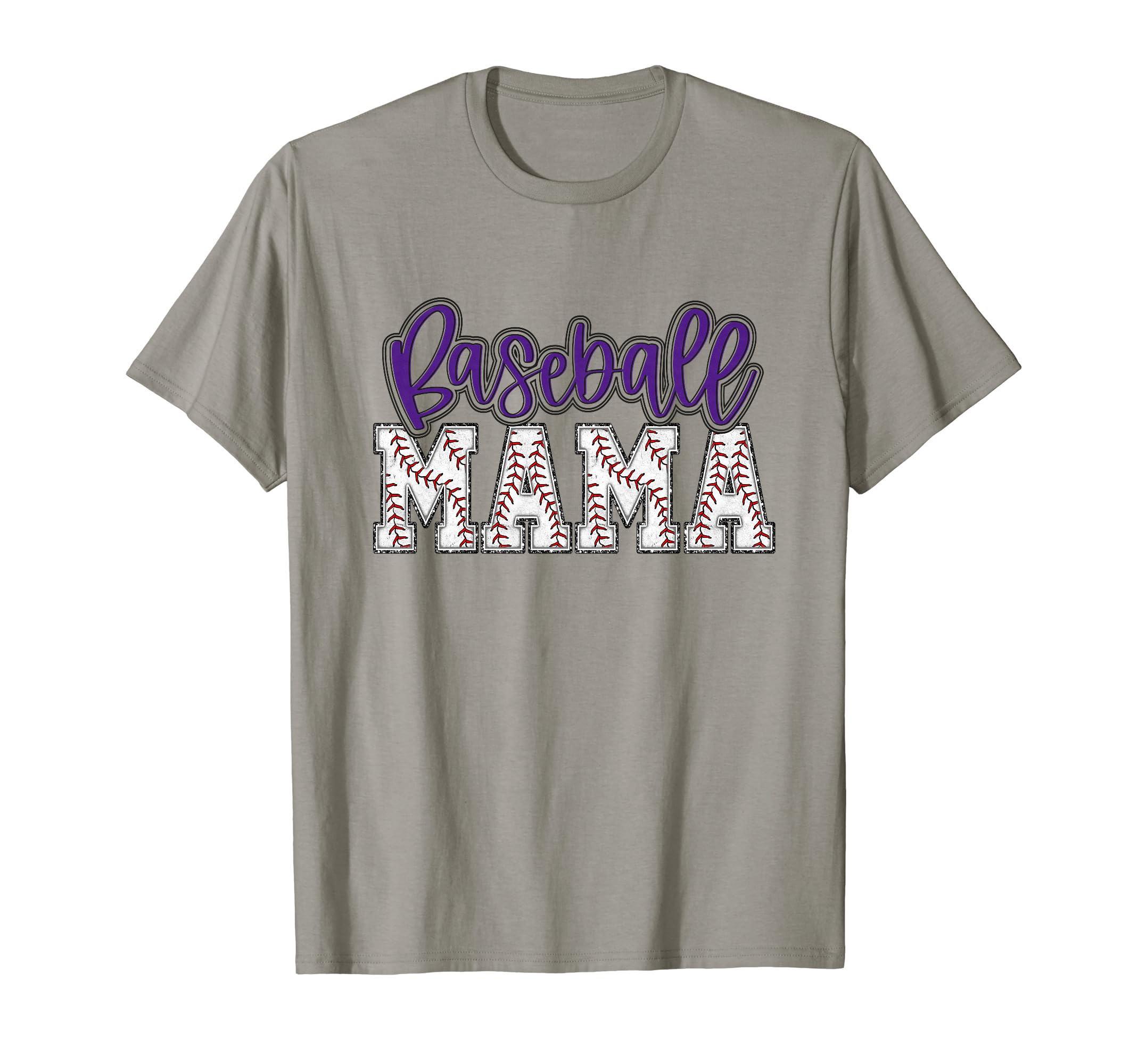 Baseball Mom Purple Baseball Mama T-Shirt - Casual Everyday Wear Men Women - T-Shirt, Sweatshirt, Hoodie
