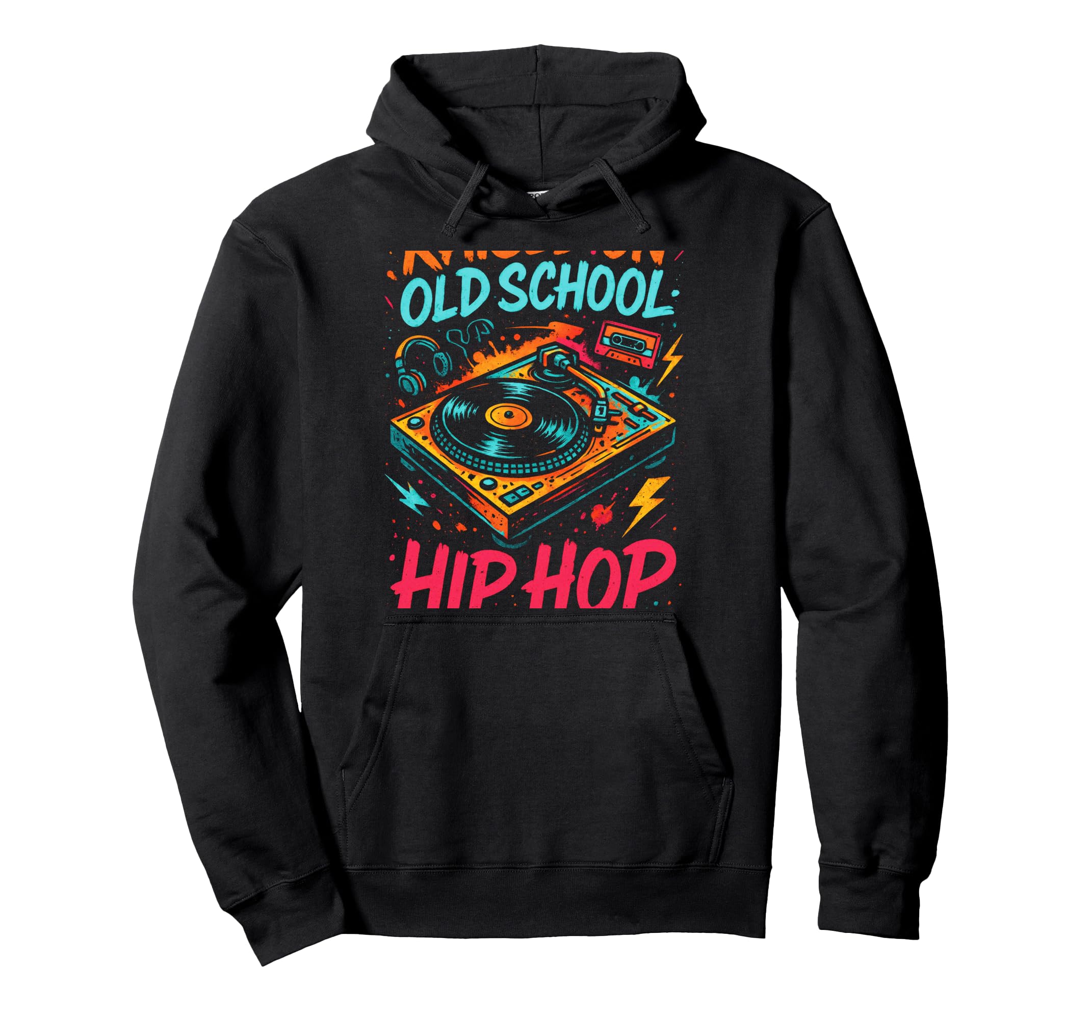 Raised Old School Hip Hop Hiphop Hoodie - Minimalist Print for Adults - T-Shirt, Sweatshirt, Hoodie